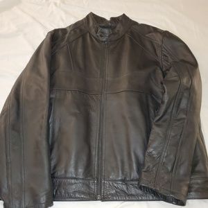 Leather motorcycle jacket